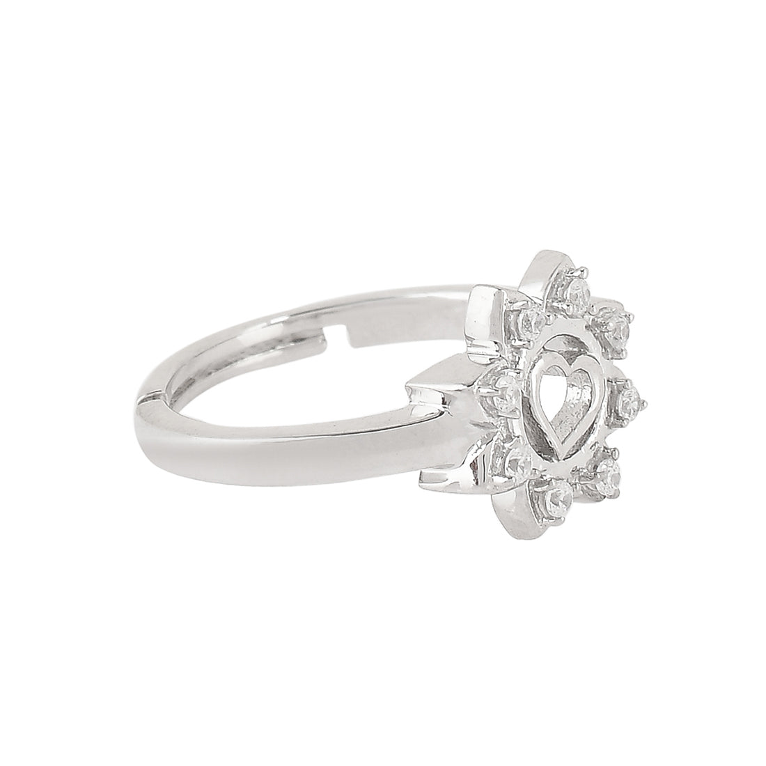 Women's Floral Heart Ring - Voylla