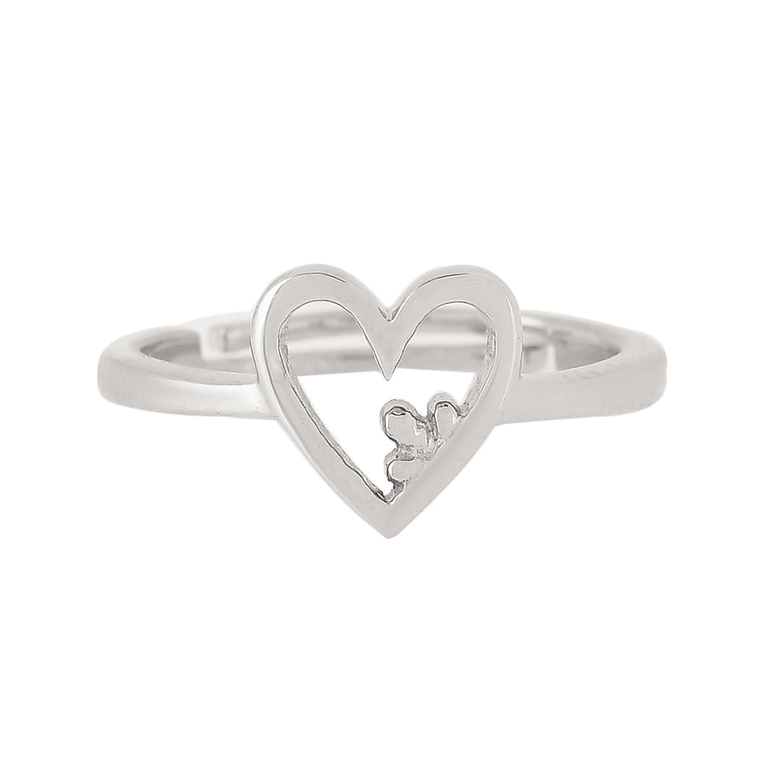 Women's Heart And Clover Ring - Voylla