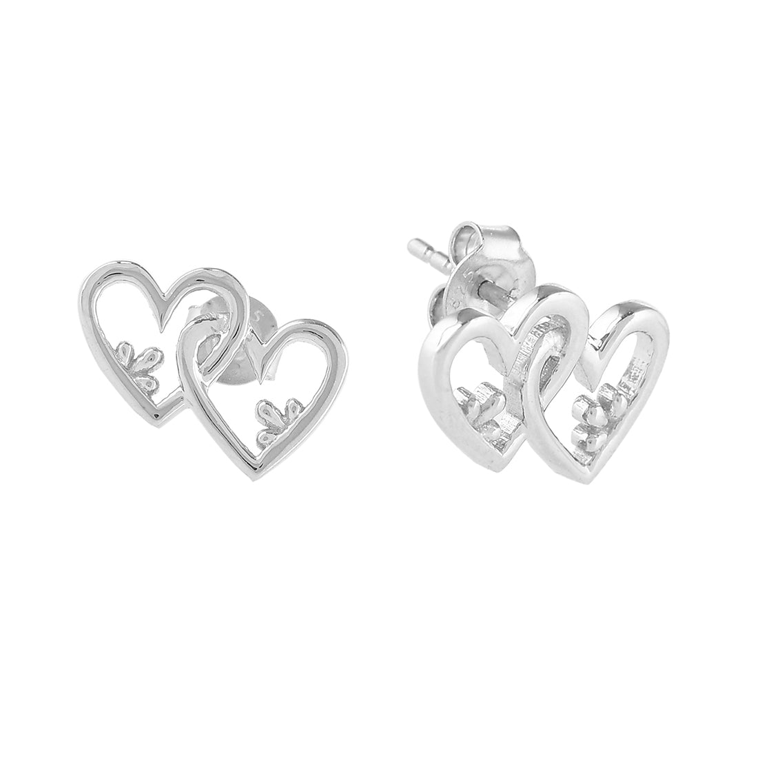 Women's Linked Hearts Earrings - Voylla