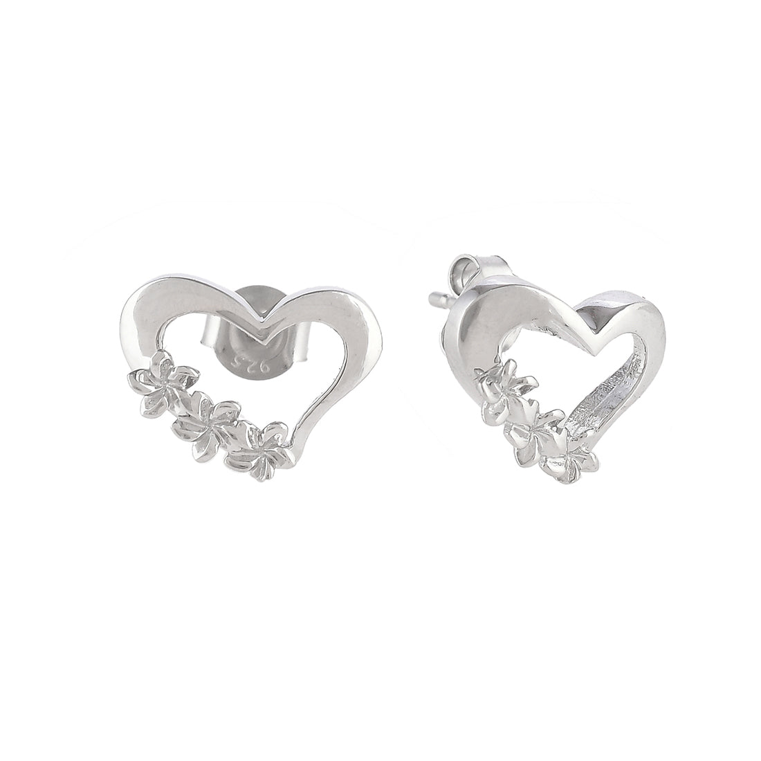 Women's Star Studded Heart Earrings - Voylla