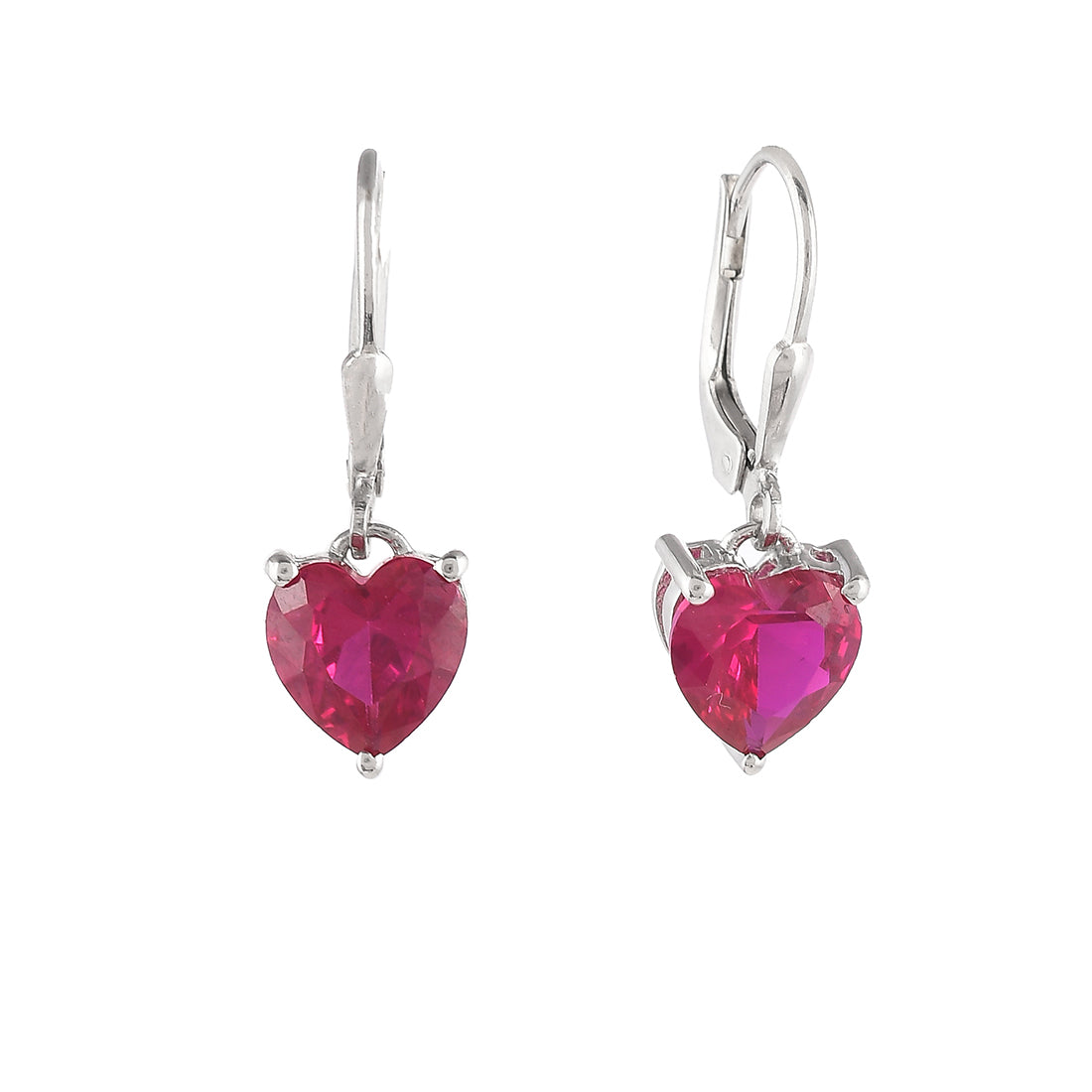 Women's Red Heart Cz Huggie Earrings - Voylla