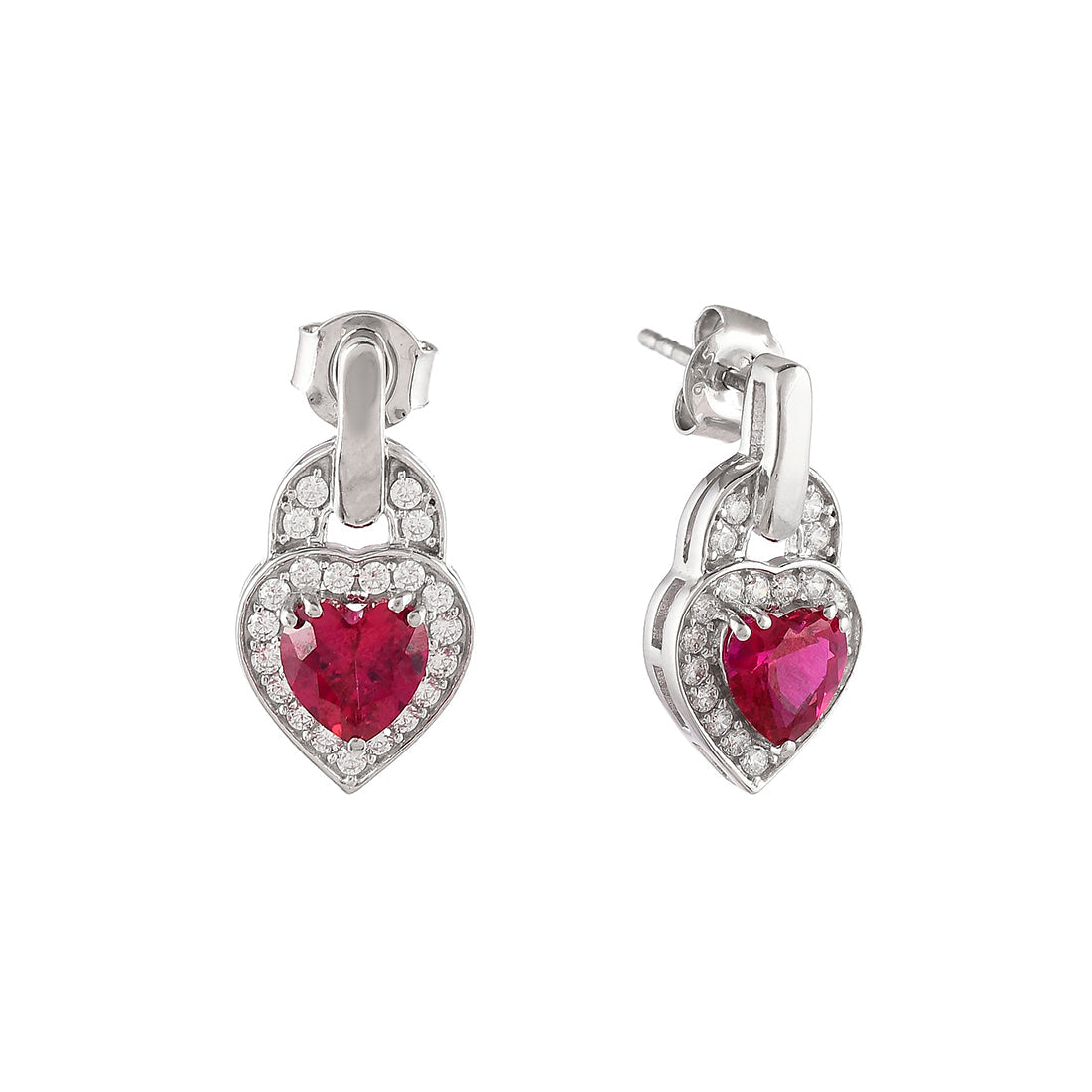 Women's Red Heart Tiny Drop Earrings - Voylla