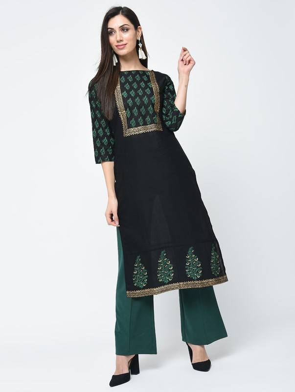 Women's Block Printed Straight Kurta