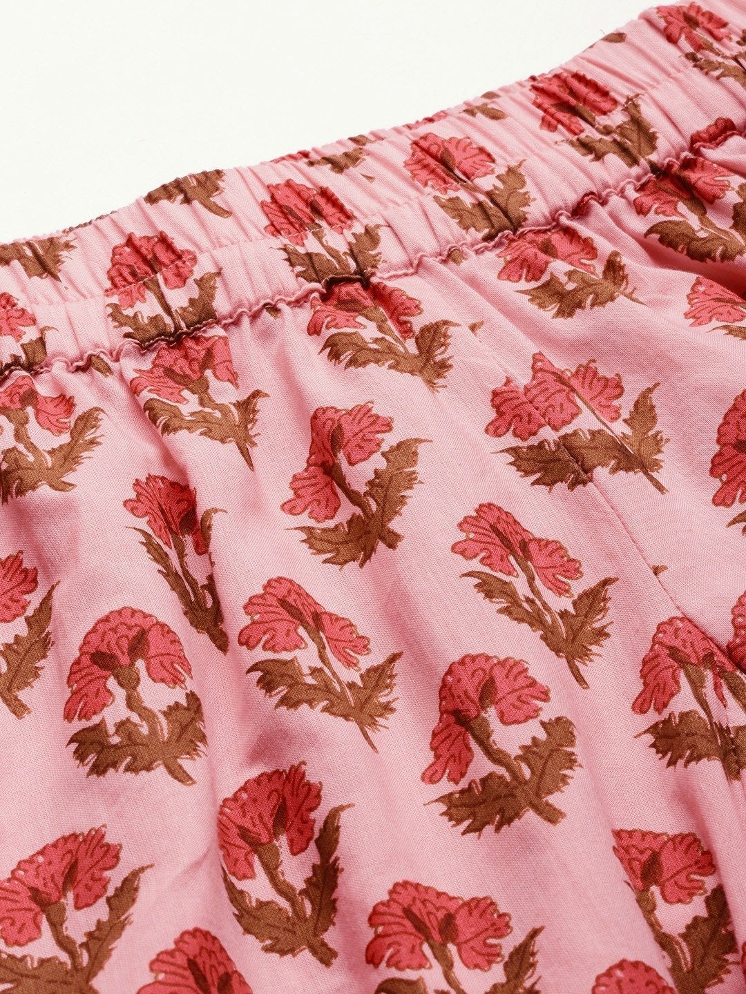 Women's Pink Cotton Loungewear /Nightwear Set  - Wahenoor