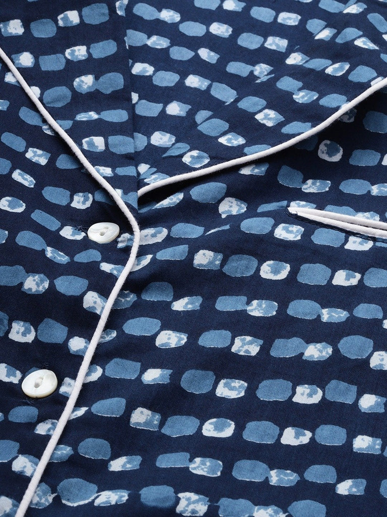 Women's Blue Printed Nightsuit