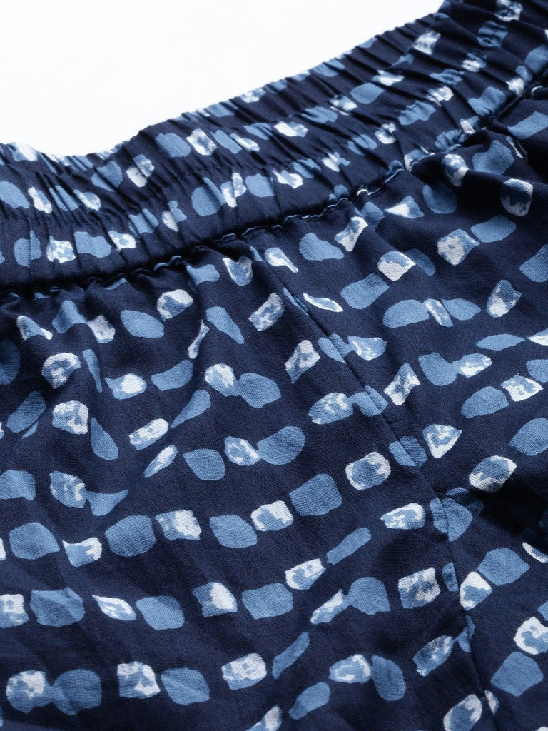 Women's Blue Printed Nightsuit
