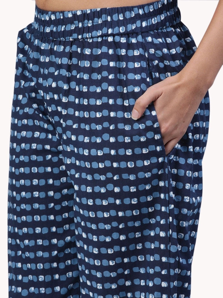 Women's Blue Printed Nightsuit