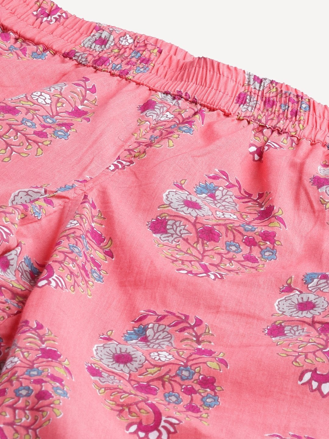 Women's Peach Cotton Printed Nightsuit  - Wahenoor