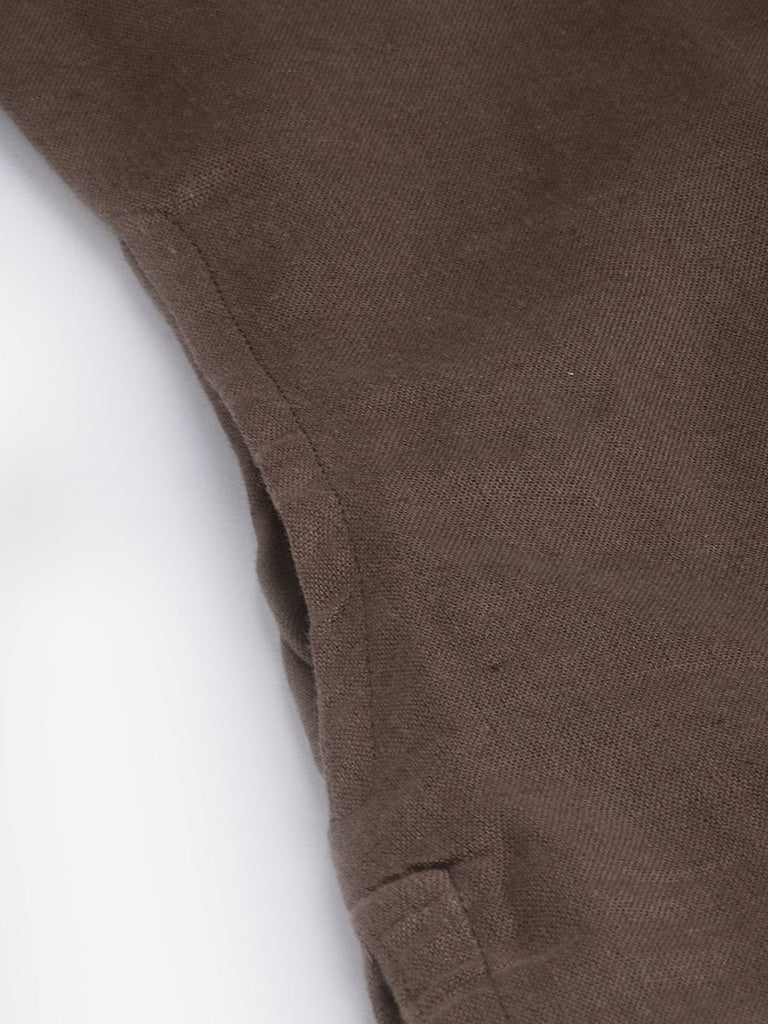 Women's Brown Cotton Straight Kurti