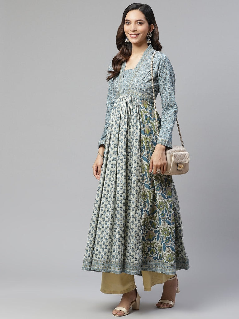 Women's Block Print Mulmul Kurta