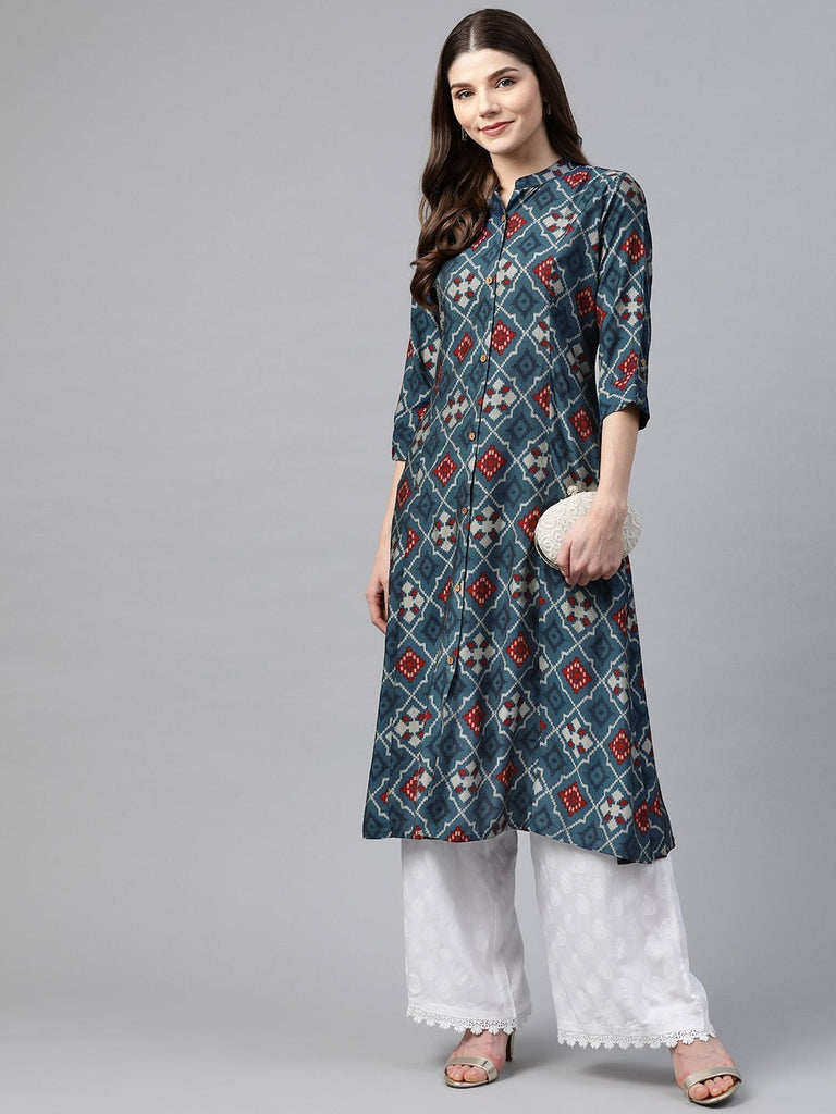 Women's A-Line Printed Rayon Kurta