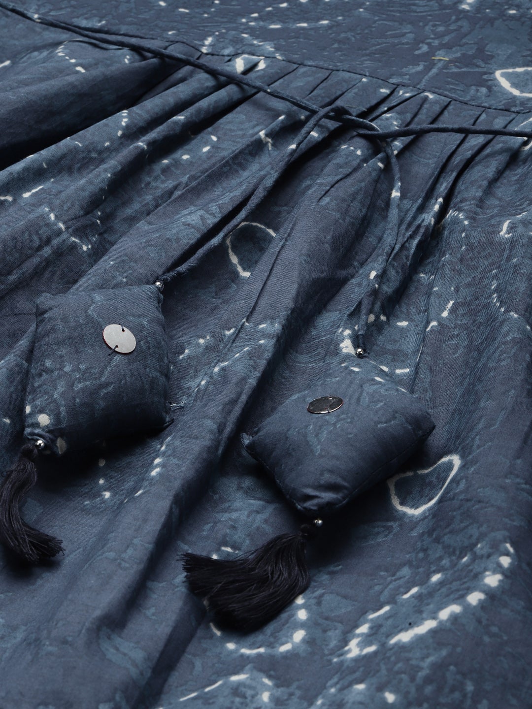 Women's Blue Cotton Kurta Pant Set - Wahenoor