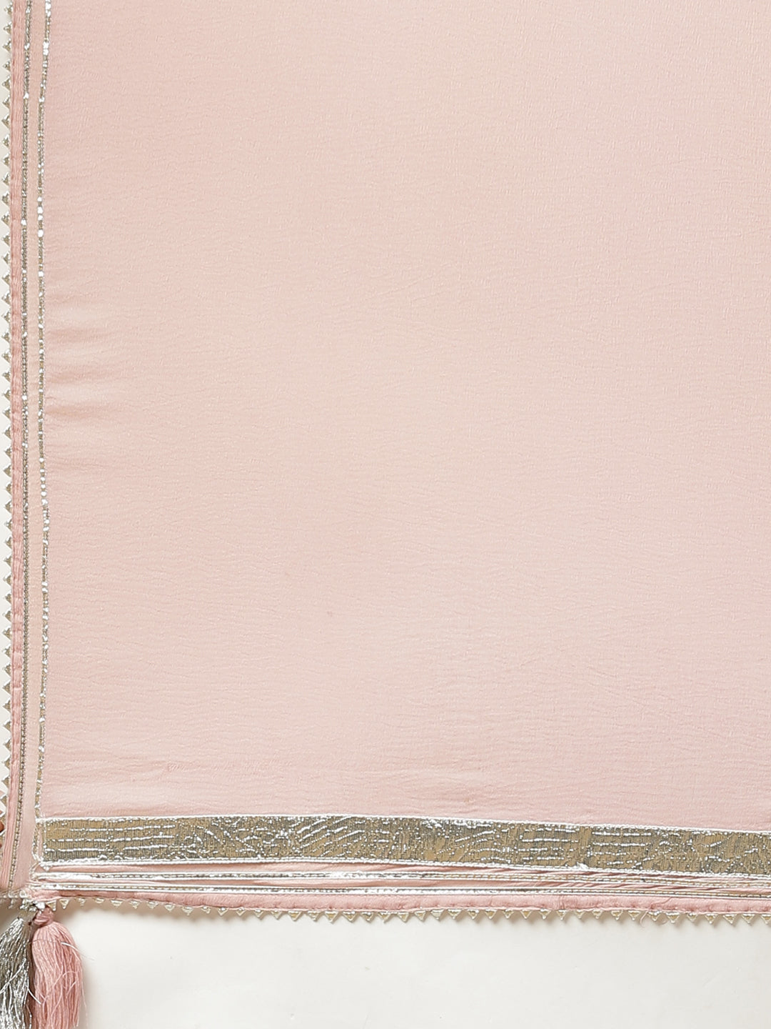 Women's Light Pink Cotton Straight Kurta Palazzo Set With Dupatta - Noz2Toz