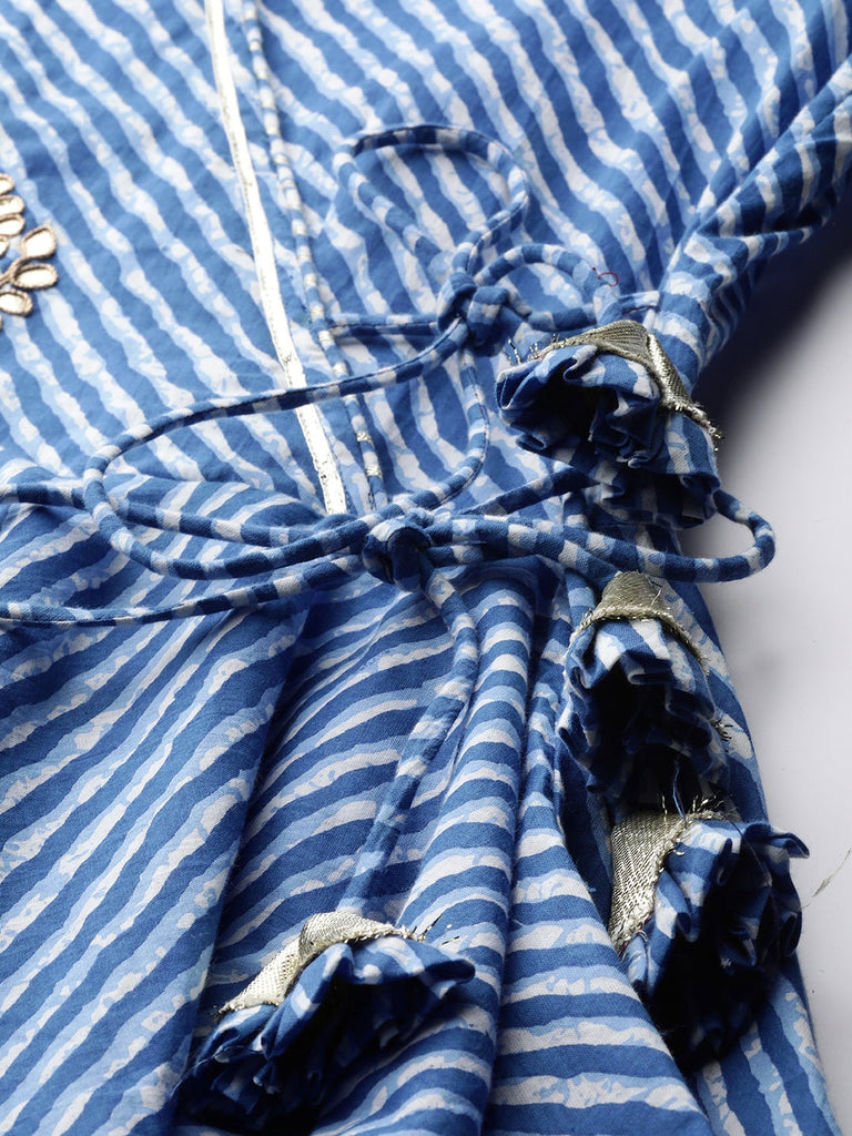 Women's Blue Lehriya Lehenga Dupatta Se