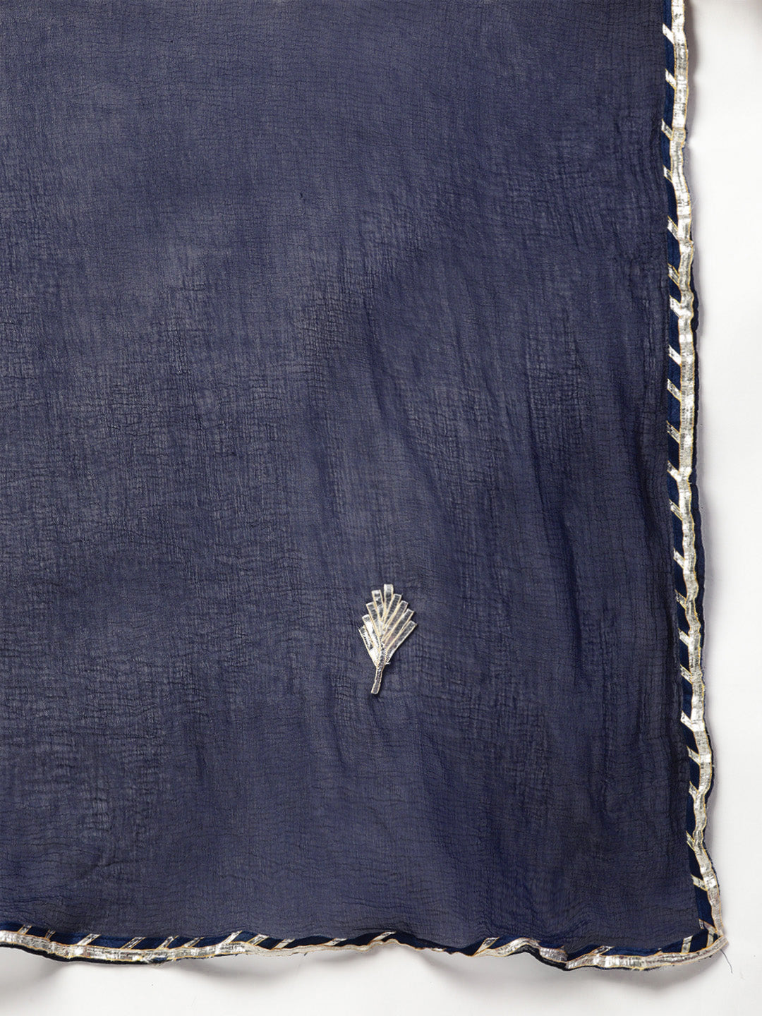 Women's Navy Blue Embroidered Lehenga Dupatta Set - Wahenoor