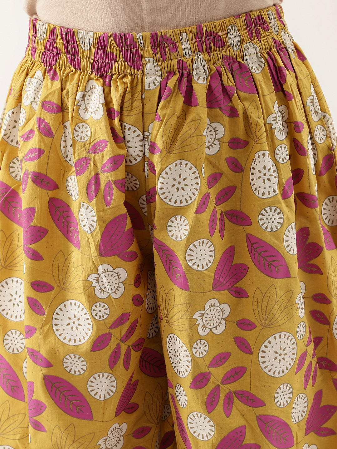 Women's Mustard Floral Print Cotton Co-Ord Set - Noz2Toz