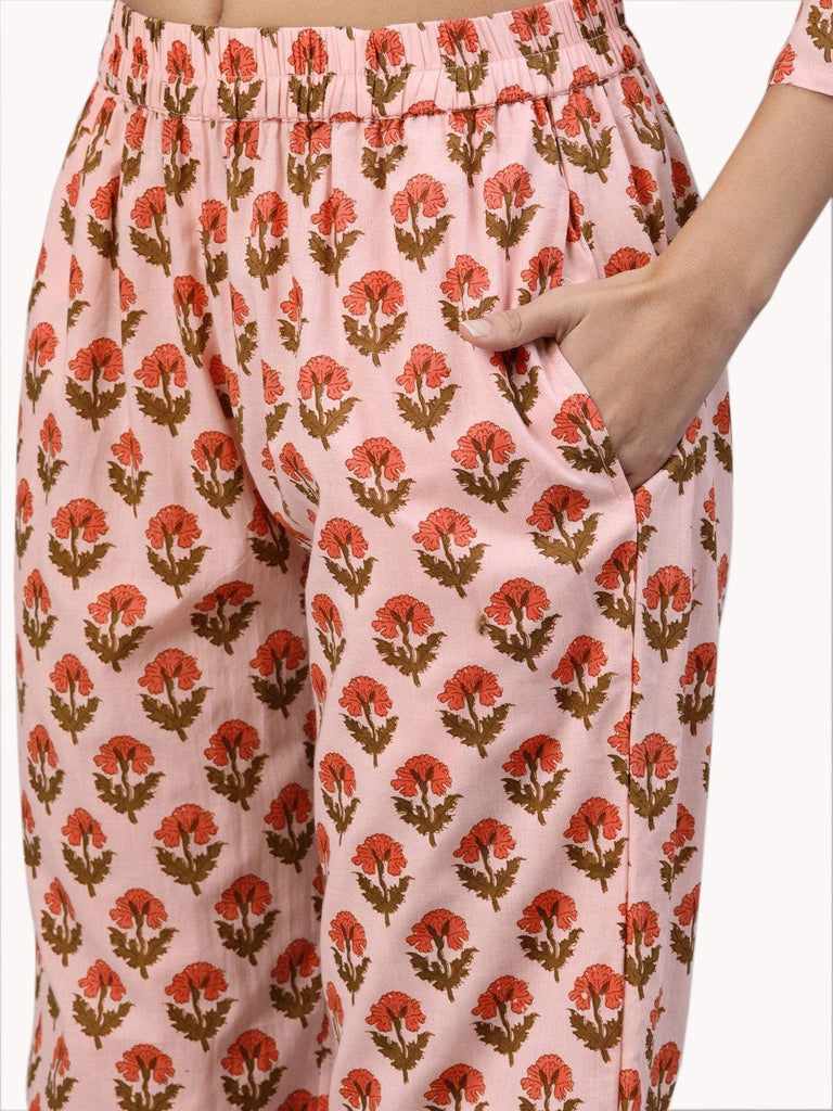 Women's Pink Cotton Loungewear /Nightwear Set
