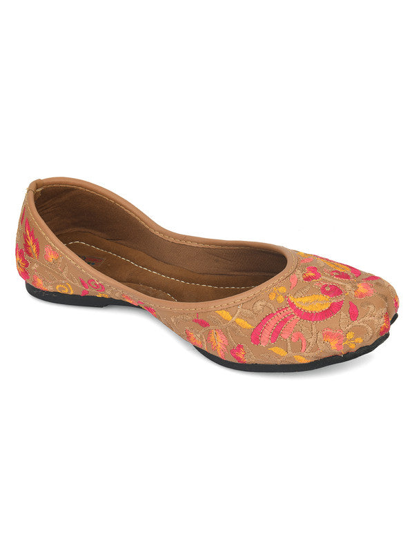 Women's Brownie Florals Indian Ethnic Comfort Footwear - Desi Colour