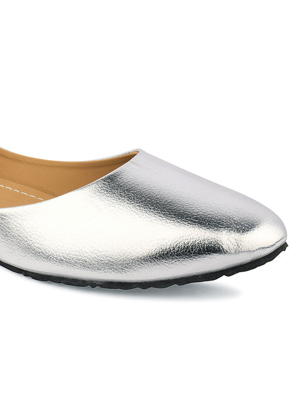 Women's Silver Indian Handcrafted Ethnic Comfort Footwear - Desi Colour