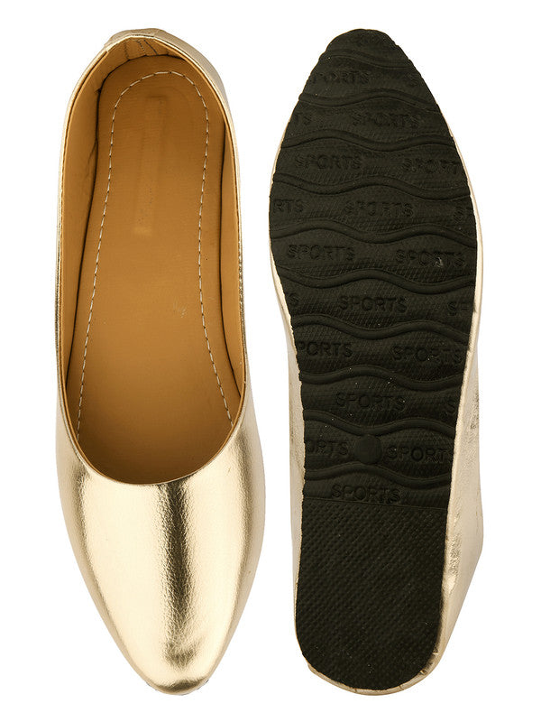 Women's Golden Indian Handcrafted Ethnic Comfort Footwear - Desi Colour