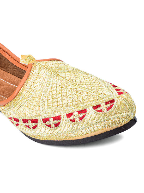 Men's Indian Ethnic Party Wear Embroidered Multicolour Footwear - Desi Colour