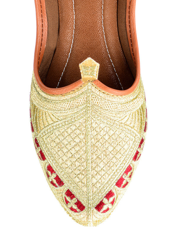 Men's Indian Ethnic Party Wear Embroidered Multicolour Footwear - Desi Colour