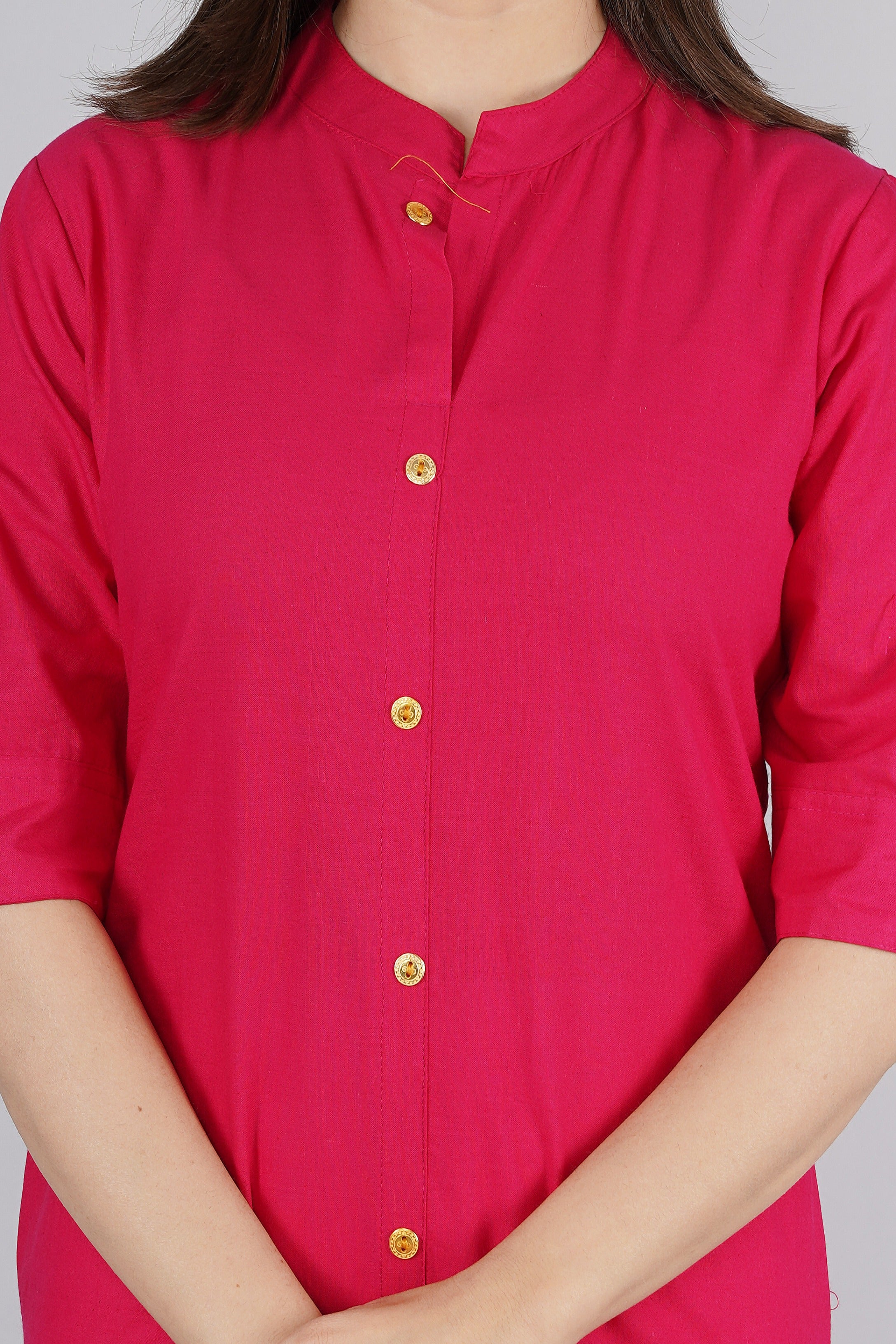 Women's Pink Cotton Kurta by Kipek (1pc)