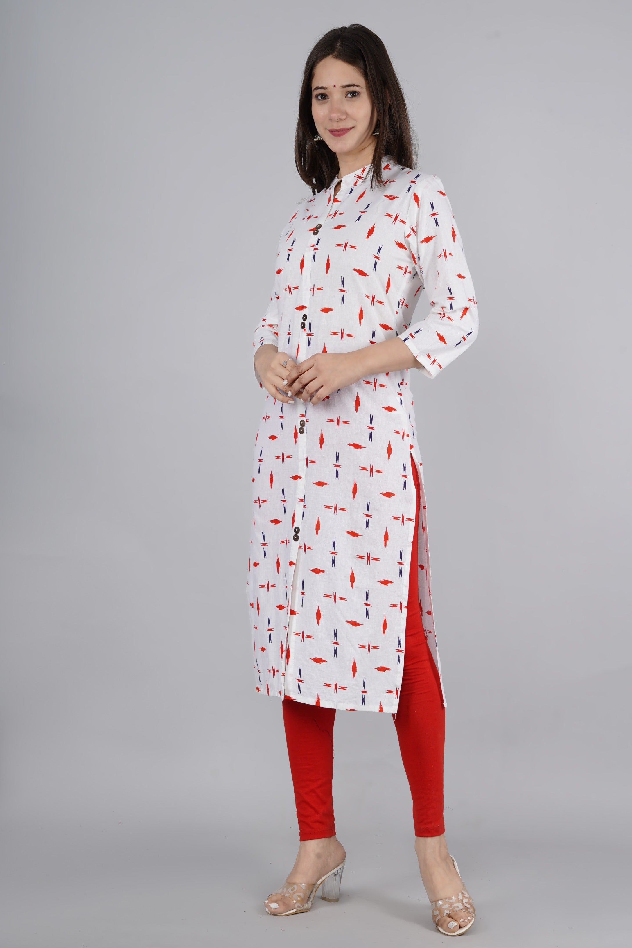 Women's Solid Cotton Fabric Kurta'S White Color - Kipek