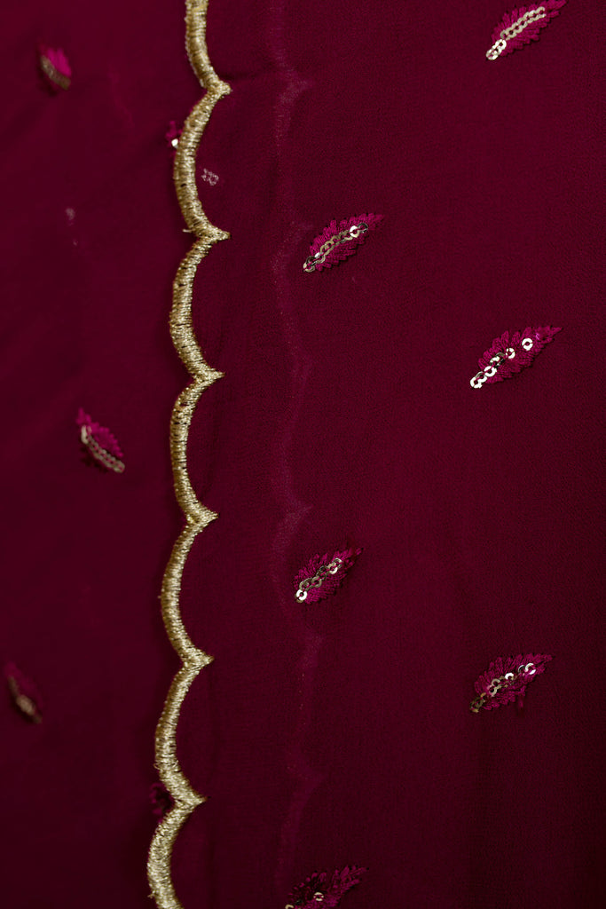 Women's Burgandy Saree with Blouse piece