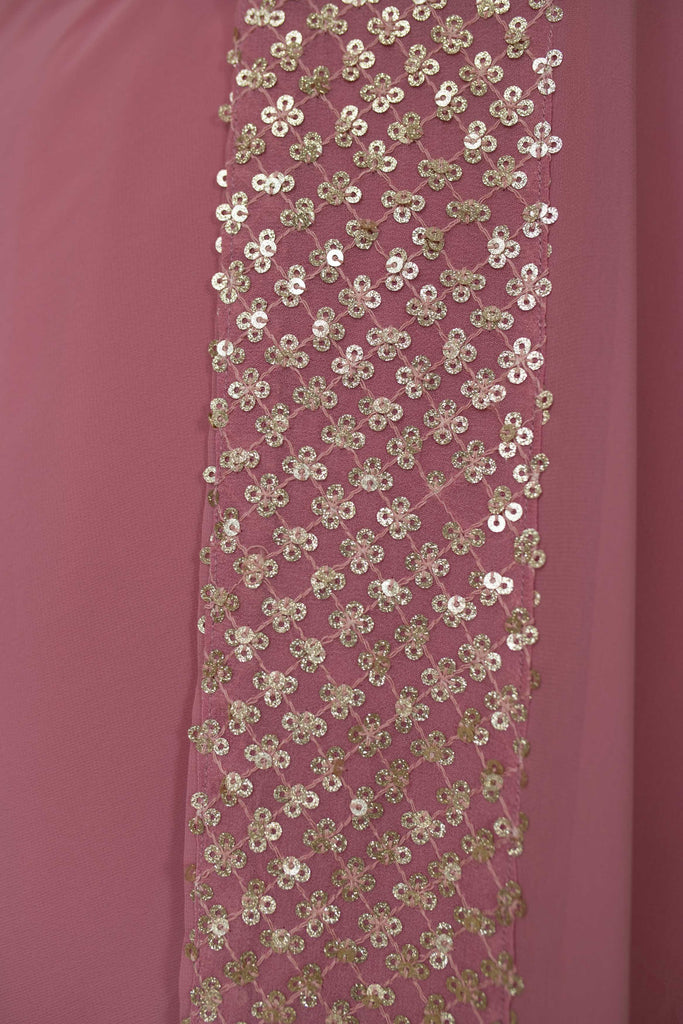Women's Dusty Pink Saree with Heavy Sequin Border