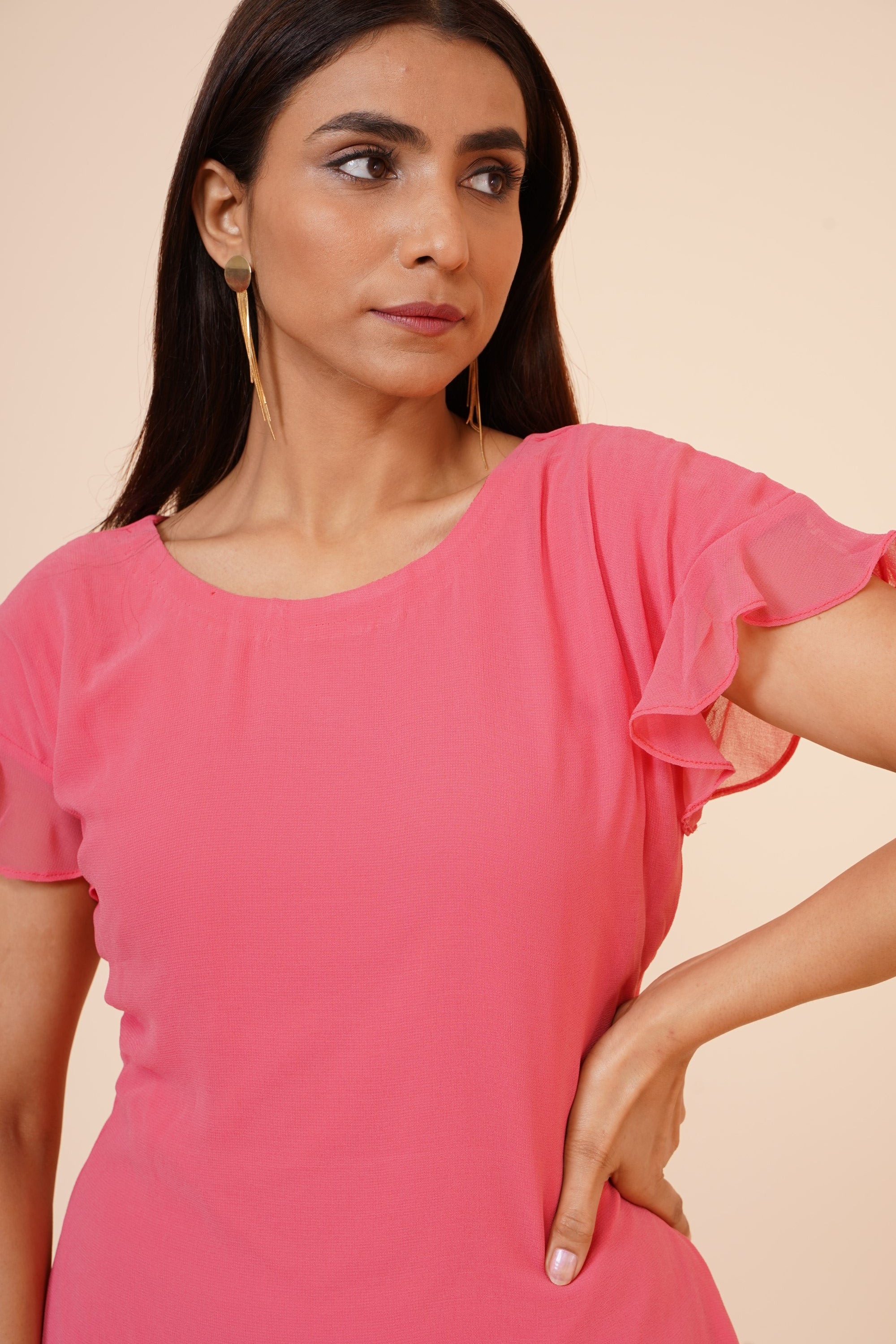 Women's Peach Midi Casual Dress XL Women's Peach Midi Casual Dress XL