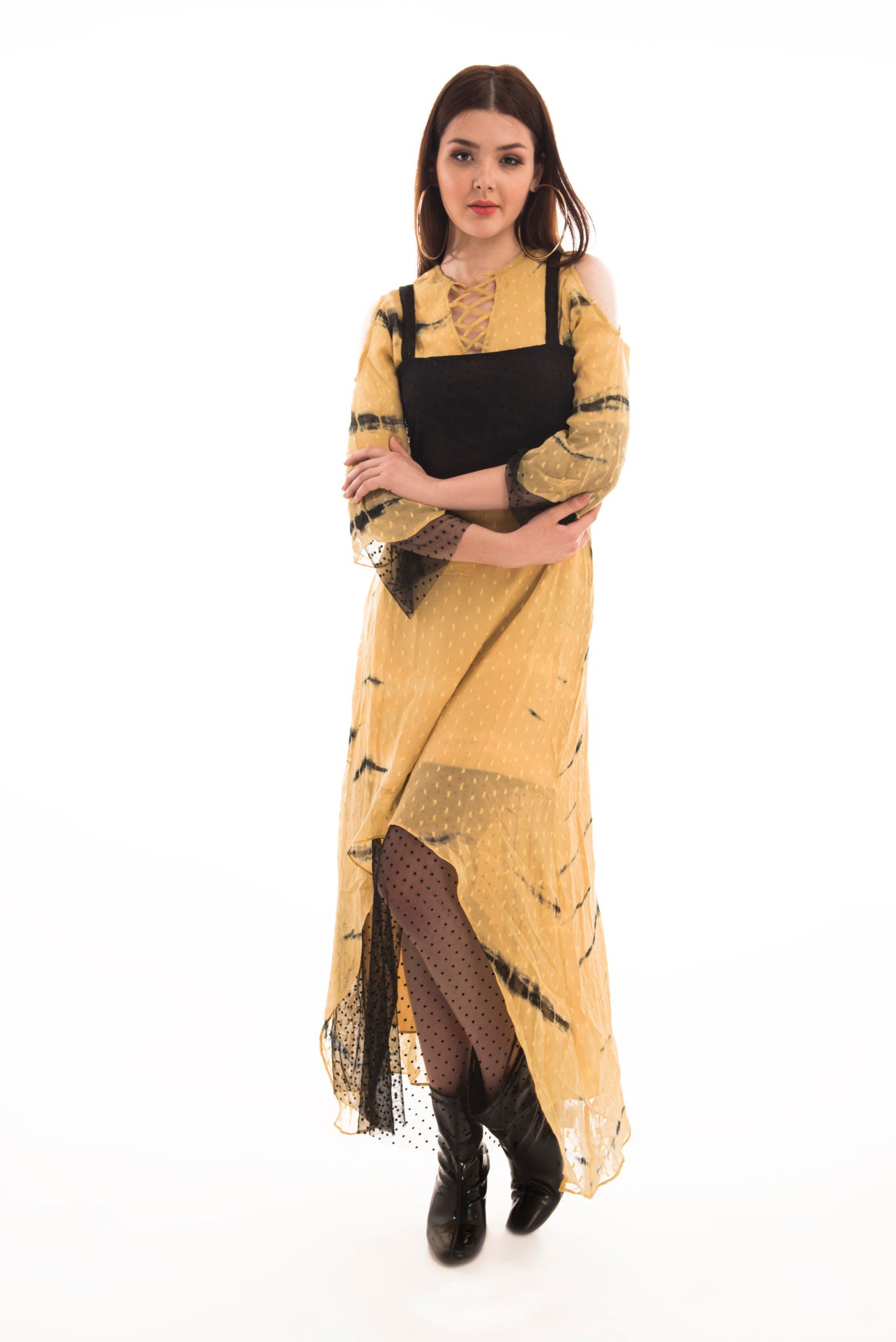 Women's High Low Tie-Dye Dress - Khumaar- Shuchi Bhutani