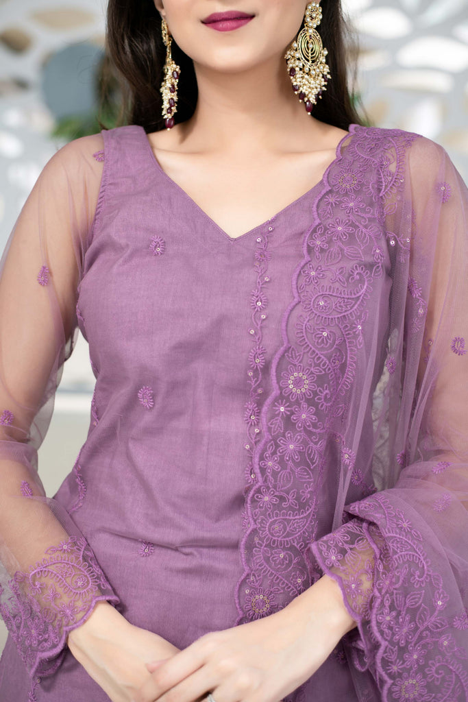 Women's Mauve Dhoti Set (3pcs set)