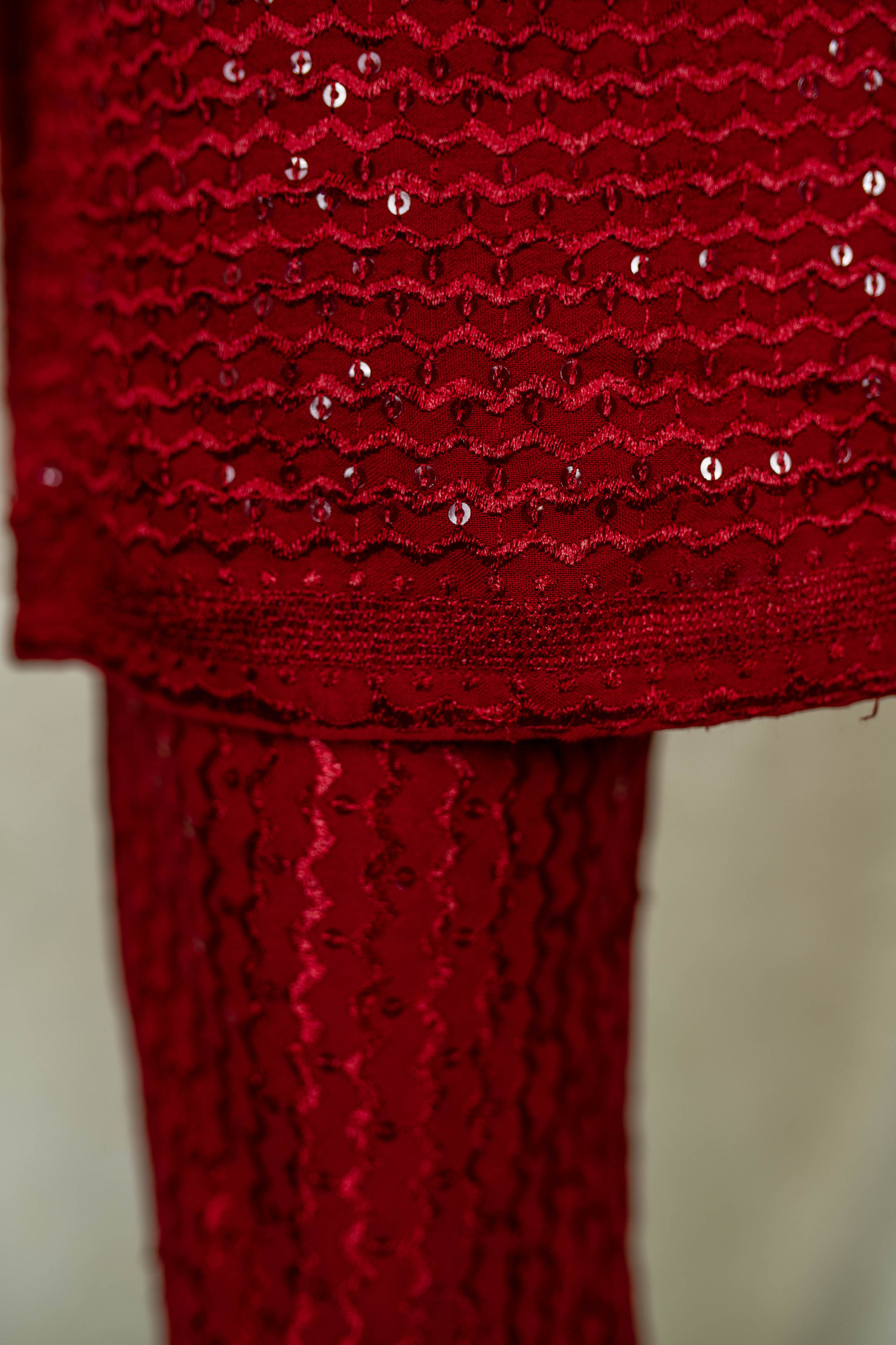 Women's Dark Red Thread Work Kurta - Label Shaurya Sanadhya