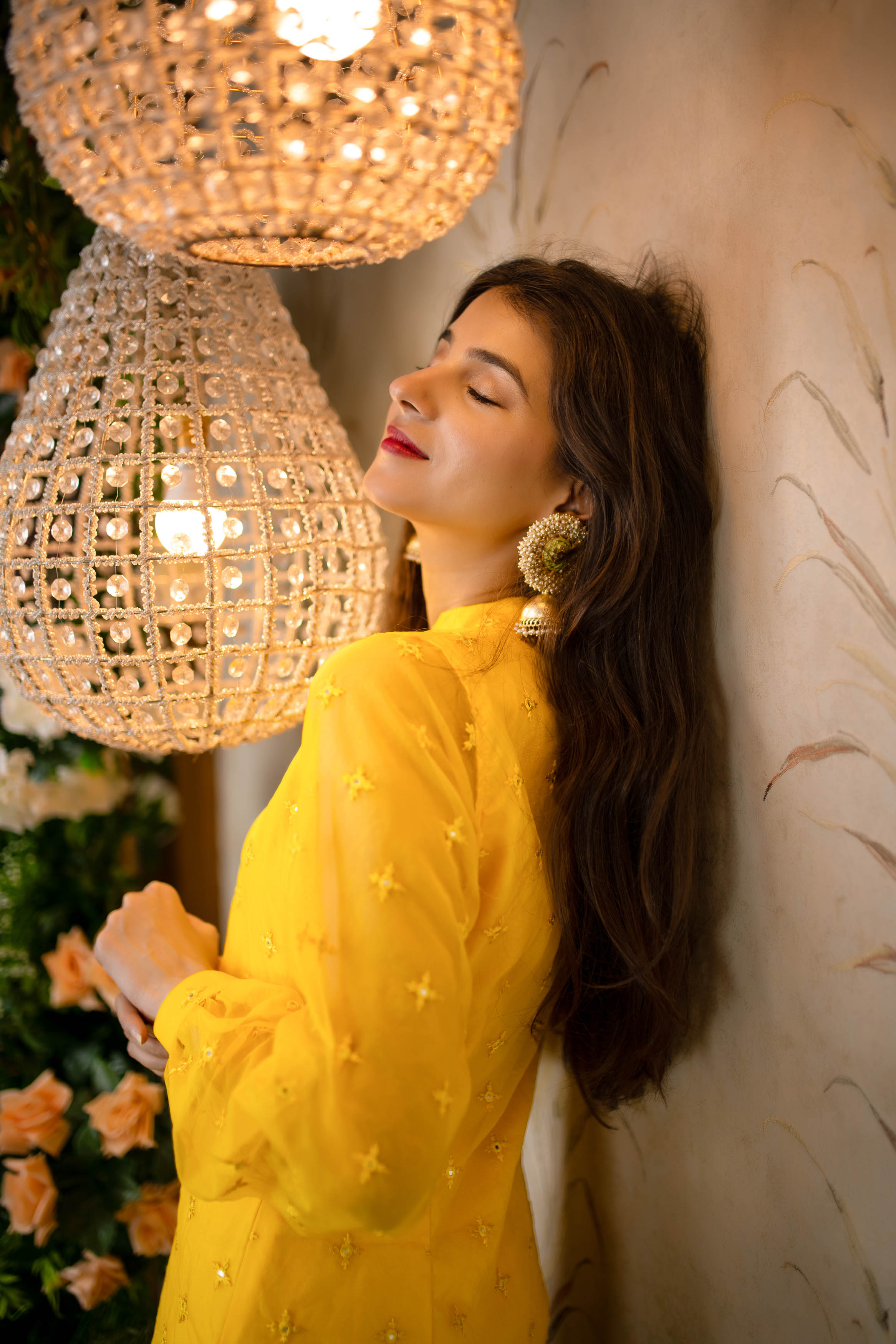 Women's Yellow Mirror Work Organza Kurta With palazzo - Label Shaurya Sanadhya