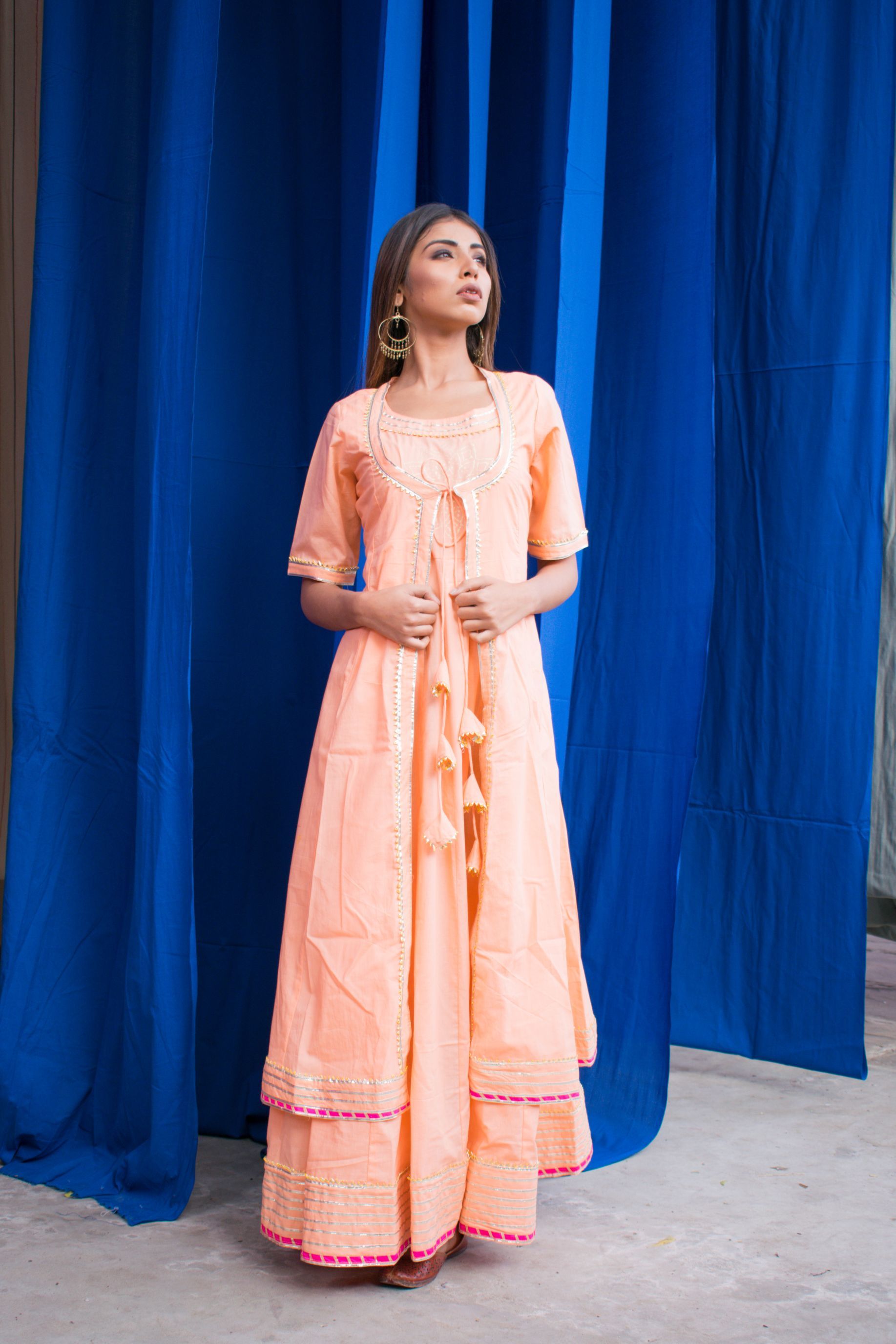 Women's Anarkali Dress With Jacket (2Pc Set) - Saras The Label