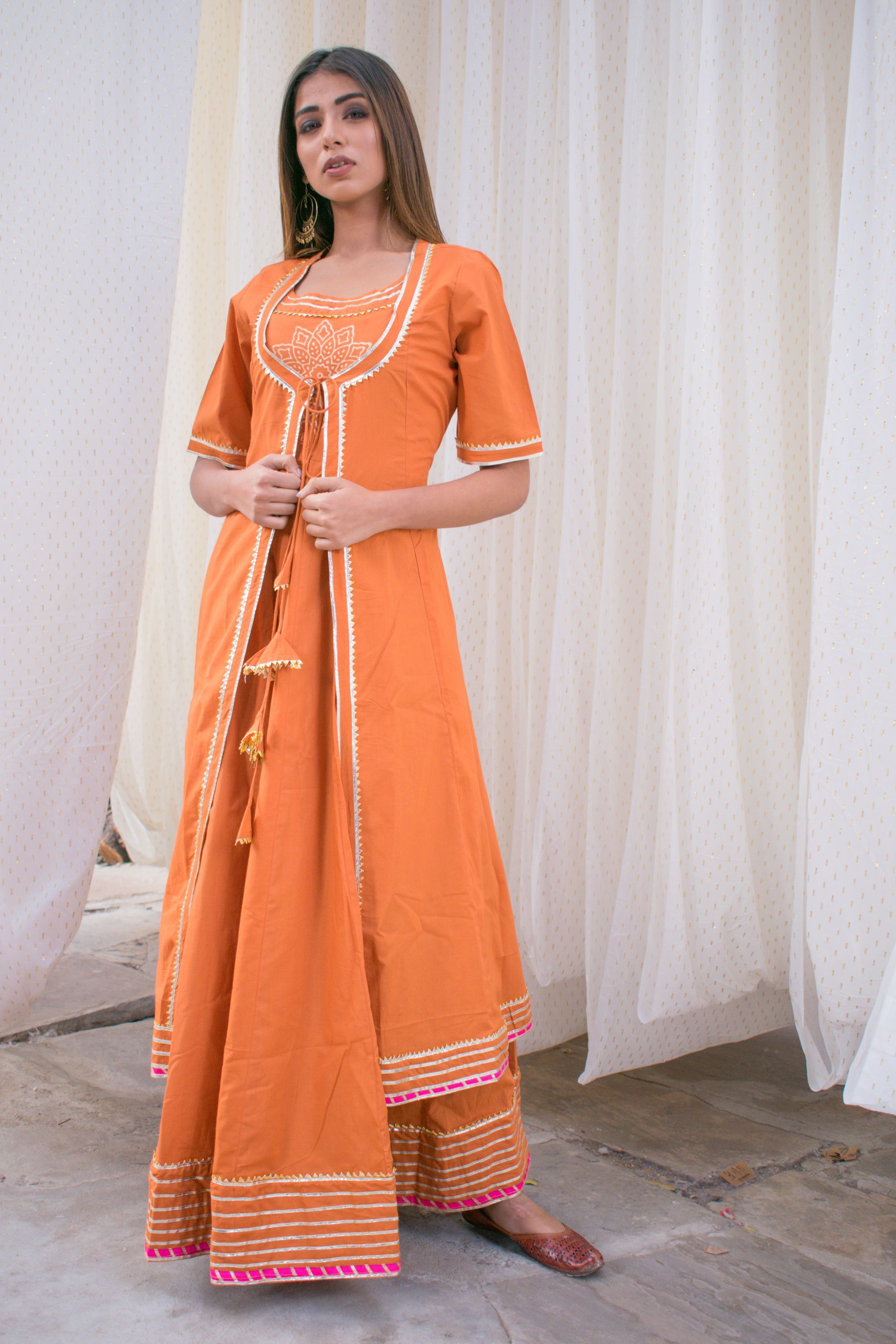 Women's Anarkali Dress With Jacket (2Pc Set) - Saras The Label