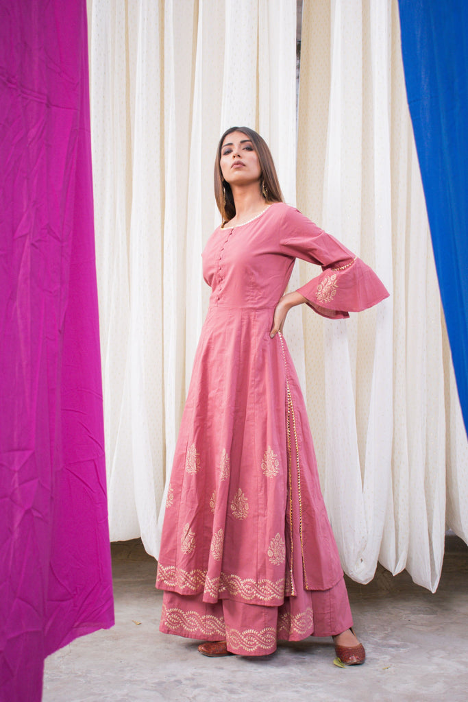 Women's Anarkali Kurta With Palazzo(2Pc Set)