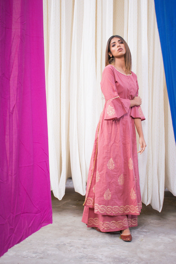 Women's Anarkali Kurta With Palazzo(2Pc Set)