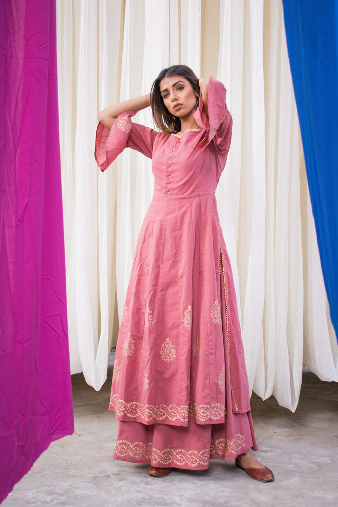 Women's Anarkali Kurta With Palazzo(2Pc Set)