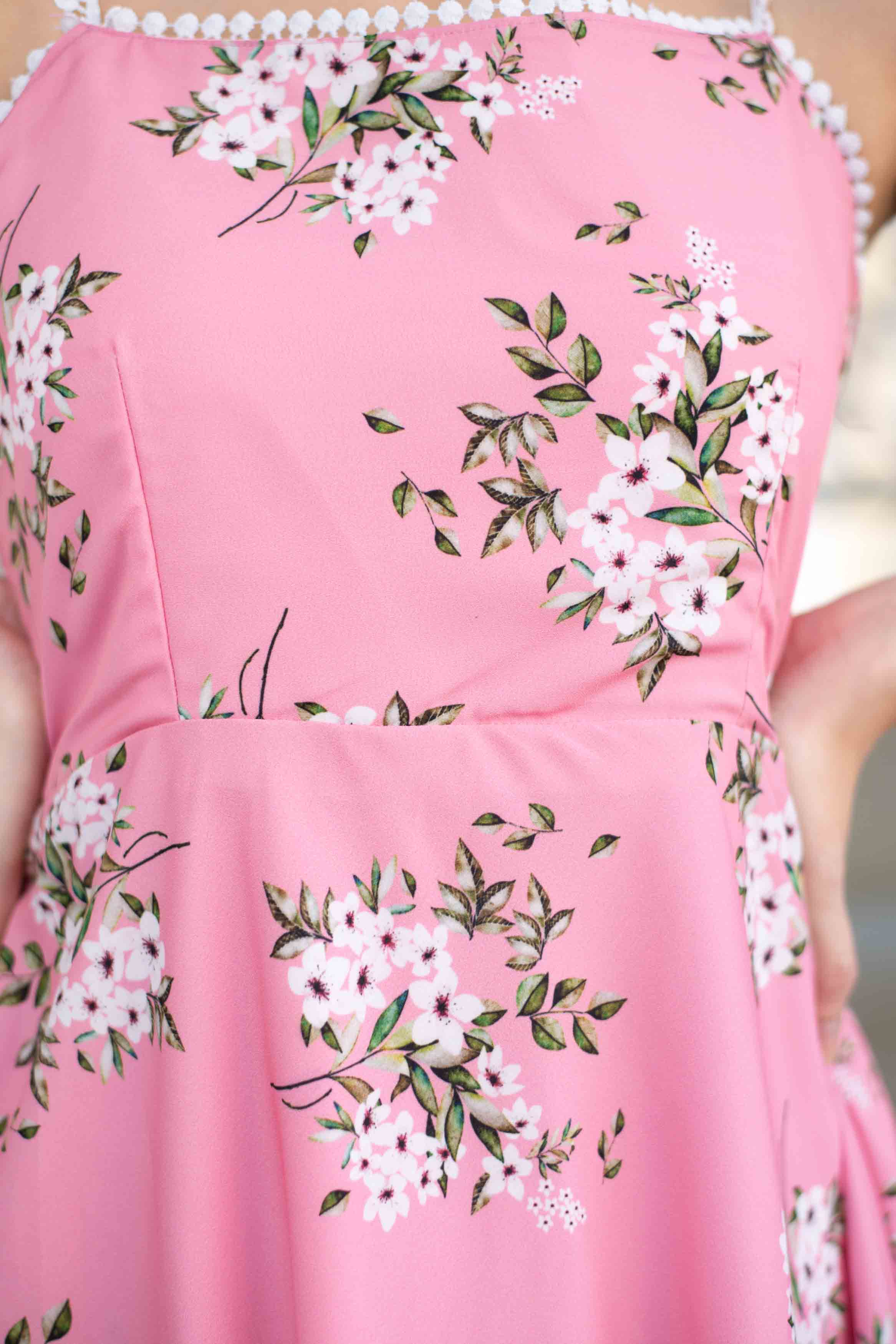 Floral Affair Pink Short Dress L Floral Affair Pink Short Dress L
