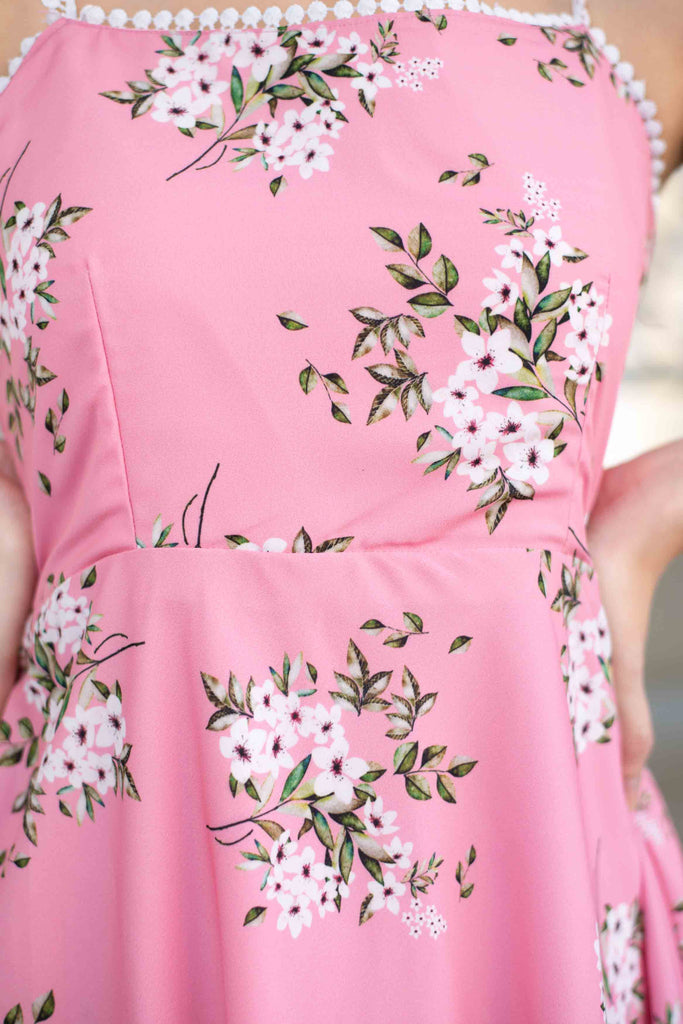 Women's Floral Affair Pink Short Dress (1pc)