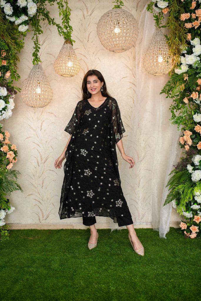 Women's Black Kaftan With Pants