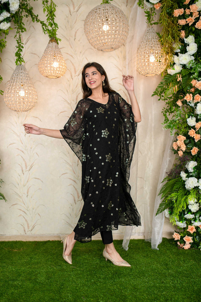 Women's Black Kaftan With Pants