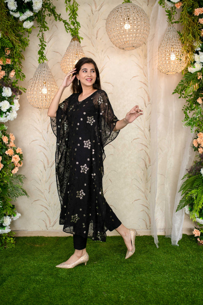 Women's Black Kaftan With Pants