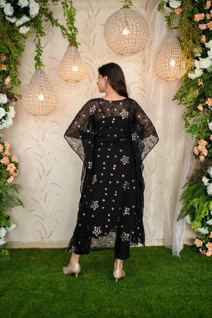 Women's Black Kaftan With Pants