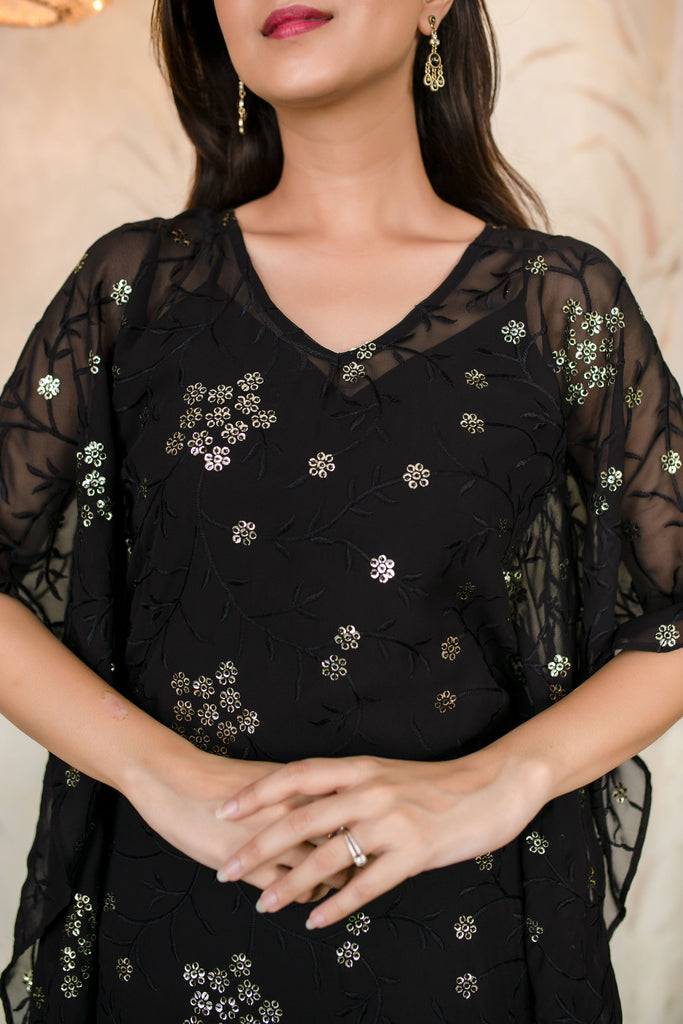 Women's Black Kaftan With Pants