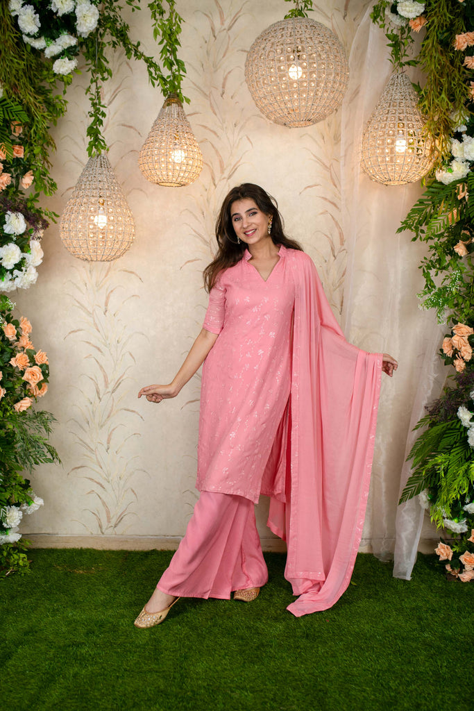 Women's Peach Water Sequin Kurta