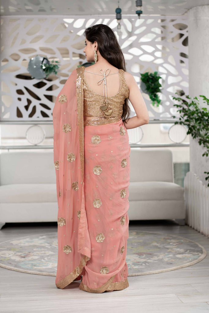 Women's Peach Saree