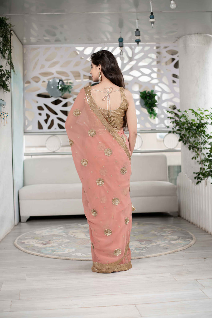 Women's Peach Saree